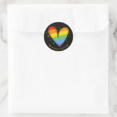 Pride Rainbow LGBTQ Heart Weddenschap Ronde Sticker (Tas)