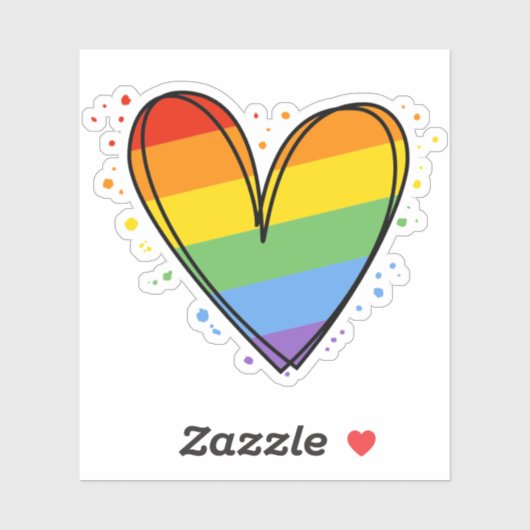 Pride Rainbow LGBTQ Heart Weddenschap Sticker (Vel)