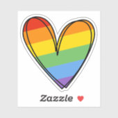 Pride Rainbow LGBTQ Heart Weddenschap Sticker (Vel)
