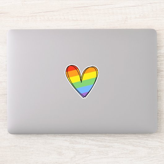 Pride Rainbow LGBTQ Heart Weddenschap Sticker (Computer)