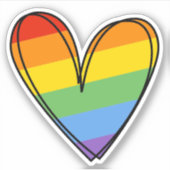 Pride Rainbow LGBTQ Heart Weddenschap Sticker (Voorkant)