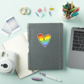 Pride Rainbow LGBTQ Heart Weddenschap Sticker (iPad Cover)