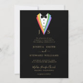 Pride Rainbow LGBTQ Heart Wedding Uitnodiging (Voorkant)