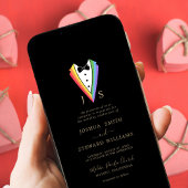 Pride Rainbow LGBTQ Heart Wedding Uitnodiging