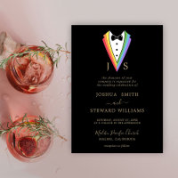 Pride Rainbow LGBTQ Heart Wedding Uitnodiging