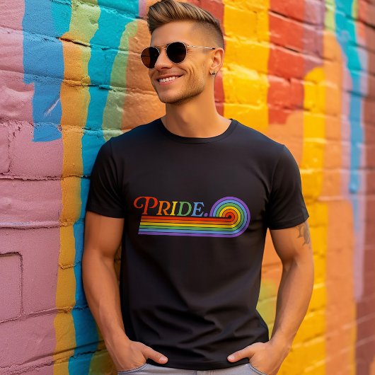 Pride Rainbow LGBTQ Mannen Basic Dark T-Shirt
