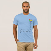 PRIDE Rainbow LGBTQIA Hartballon Blauw T-shirt (Voorkant volledig)