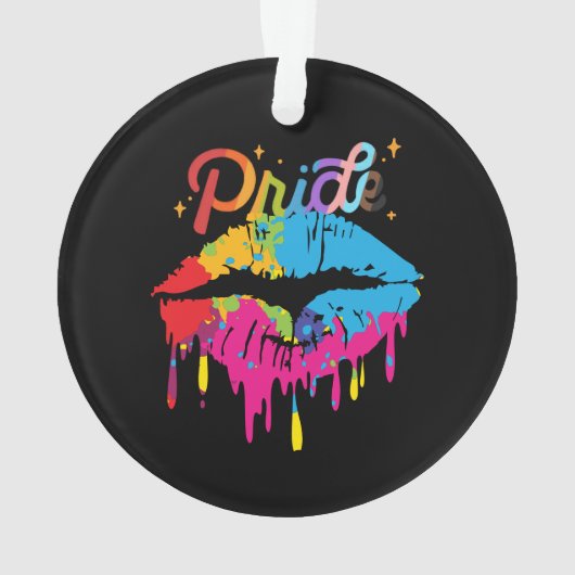Pride Rainbow Lips | LGBTQ | Drippellips Ornament (achterkant)