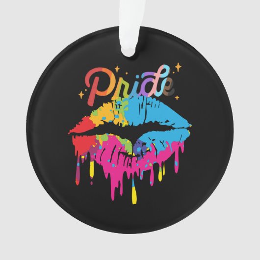 Pride Rainbow Lips | LGBTQ | Drippellips Ornament (voorkant)