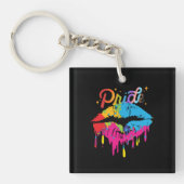 Pride Rainbow Lips | LGBTQ | Dripping Lips Sleutelhanger (Voorkant)