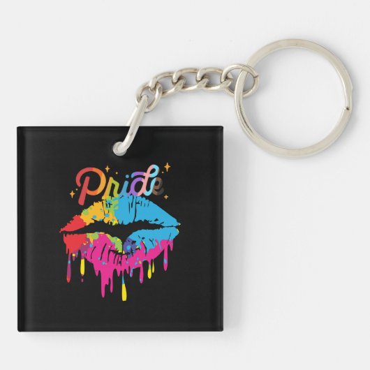 Pride Rainbow Lips | LGBTQ | Dripping Lips Sleutelhanger (Achterkant)