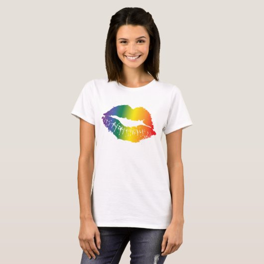 Pride Rainbow Lips T-shirt (Voorkant volledig)