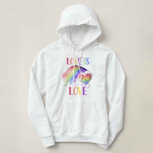 Pride Rainbow Love Hoodie Sweatshirt (Design voorkant)