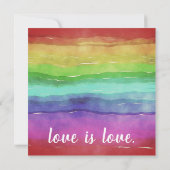 PRIDE Rainbow Love is Love Gay Weduwen Invitation Kaart (Achterkant)