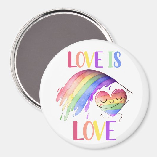 Pride Rainbow Love Magnet (Voorkant / Achterkant)