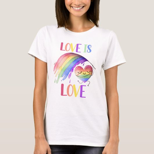 Pride Rainbow Love T-Shirt (Voorkant)
