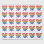 Pride Rainbow Love Wrapping Paper Cadeaupapier (Vlak)
