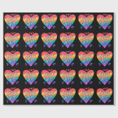 Pride Rainbow Love Wrapping Paper Cadeaupapier (Vlak)