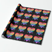 Pride Rainbow Love Wrapping Paper Cadeaupapier (Uitgerold)