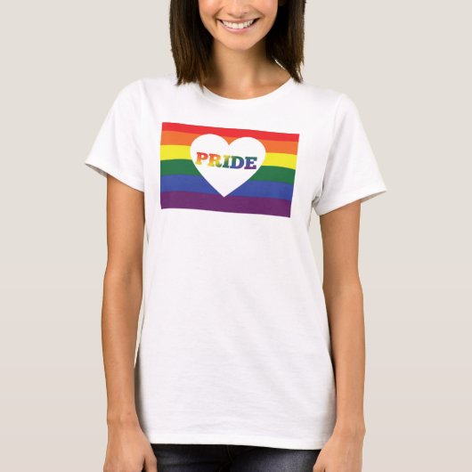 Pride Rainbow met hart T-shirt (Voorkant)