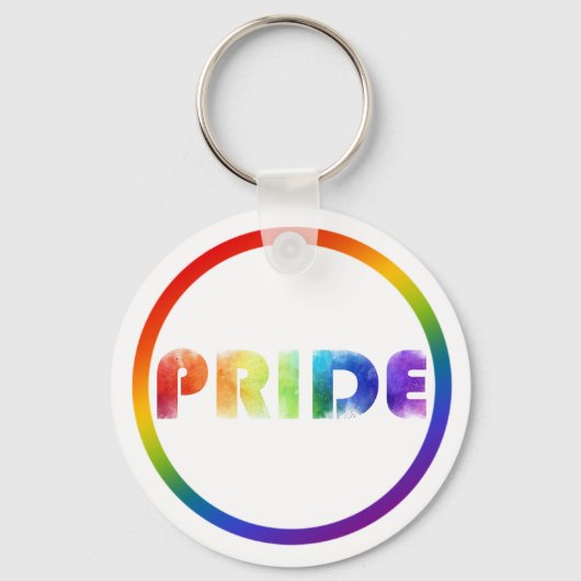 Pride Rainbow Metal Circle Sleutelhanger, 2" Sleutelhanger (Voorkant)