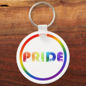 Pride Rainbow Metal Circle Sleutelhanger, 2" Sleutelhanger (Voorkant)