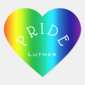PRIDE Rainbow Multicolor Gepersonaliseerd Hart Sticker (Voorkant)