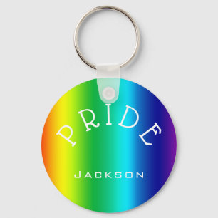 PRIDE Rainbow Multicolors, gepersonaliseerd Sleutelhanger