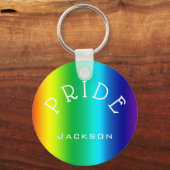 PRIDE Rainbow Multicolors, gepersonaliseerd Sleutelhanger (Voorkant)