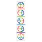 Pride Rainbow Peace Sign Korte Tafelloper (Voorkant)