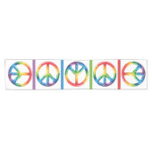 Pride Rainbow Peace Sign Korte Tafelloper (Horizontaal)