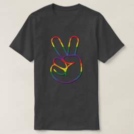 Pride Rainbow Peace Sign-overzicht T-shirt
