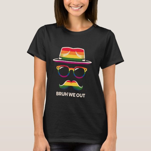 Pride Rainbow Pet Brillen Snor Retro t-shirt (Voorkant)