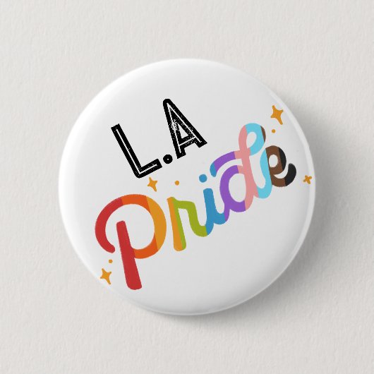 Pride Rainbow Pin met stadstempel - Los Angeles Ronde Button 5,7 Cm (Voorkant)