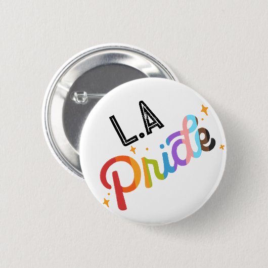Pride Rainbow Pin met stadstempel - Los Angeles Ronde Button 5,7 Cm (Voorkant /achterkant)