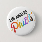 Pride Rainbow Pin met stadstempel - Los Angeles Ronde Button 5,7 Cm (Voorkant)