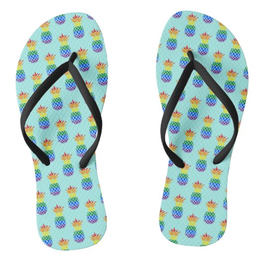 Pride Rainbow Pineapple Pattern Teenslippers (Voetbed)