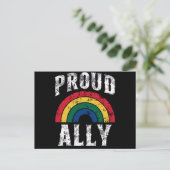 Pride Rainbow Proud Ally Lesbische Pride Briefkaart (Staand voorkant)