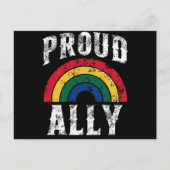 Pride Rainbow Proud Ally Lesbische Pride Briefkaart (Voorkant)