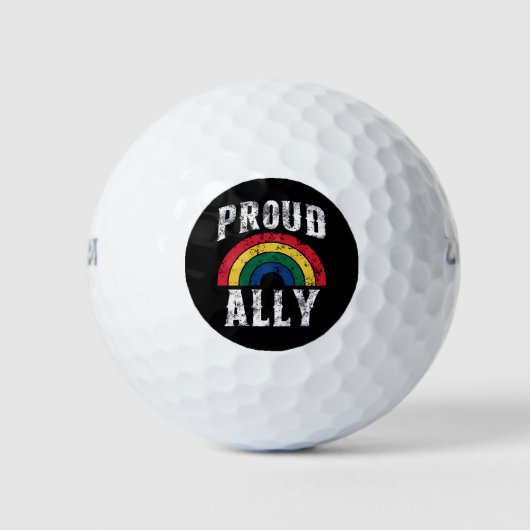 Pride Rainbow Proud Ally Lesbische Pride  Golfballen (Voorkant)