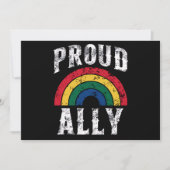 Pride Rainbow Proud Ally Lesbische Pride  Kaart (Voorkant)