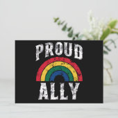 Pride Rainbow Proud Ally Lesbische Pride  Kaart (Staand voorkant)
