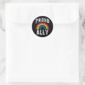 Pride Rainbow Proud Ally Lesbische Pride Ronde Sticker (Tas)