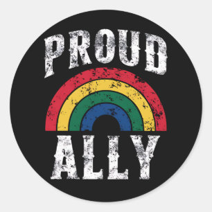Pride Rainbow Proud Ally Lesbische Pride Ronde Sticker