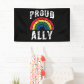 Pride Rainbow Proud Ally Lesbische Pride  Spandoek (Insitu)