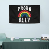 Pride Rainbow Proud Ally Lesbische Pride  Spandoek (Beurs)