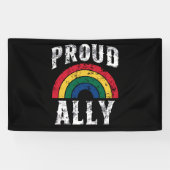 Pride Rainbow Proud Ally Lesbische Pride Spandoek (Horizontaal)
