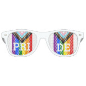 PRIDE Rainbow retro Shades/Fun Party Sunbribril Retro Zonnebril (Voorkant)