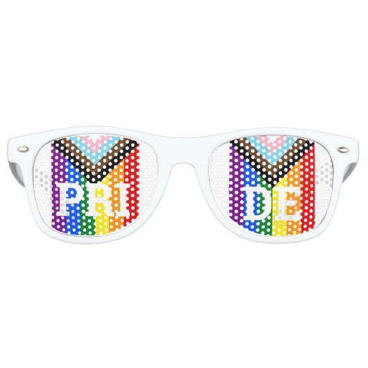 PRIDE Rainbow retro Shades/Fun Party Sunbribril Zonnebril (Voorkant)