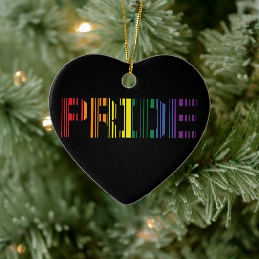 Pride Rainbow Scan Typografie Keramisch Ornament (Boom)